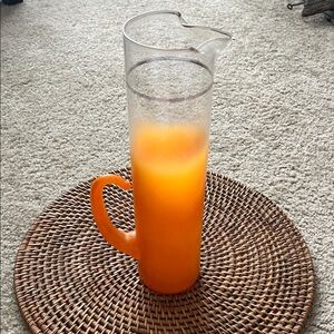 Blendo Vintage Orange Ombré Glass Pitcher